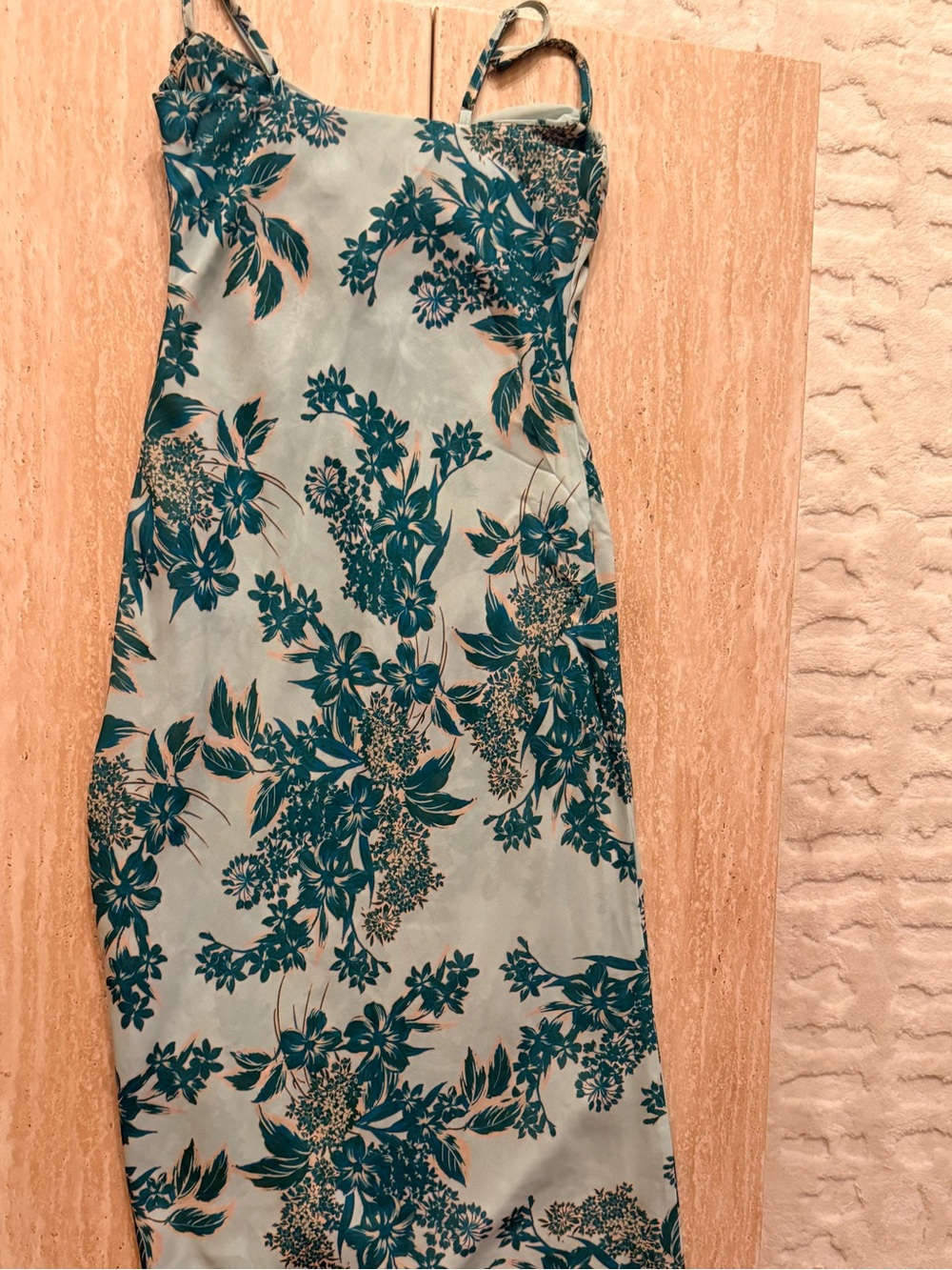 Peppermayo Aqua & Teal Floral Strapless Midi Dress - Picture 3 of 4